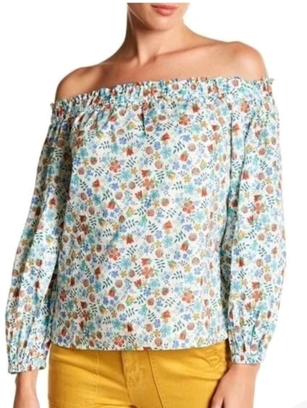 J.Crew Liberty Edenham Floral Off Shoulder Blouse Size 6